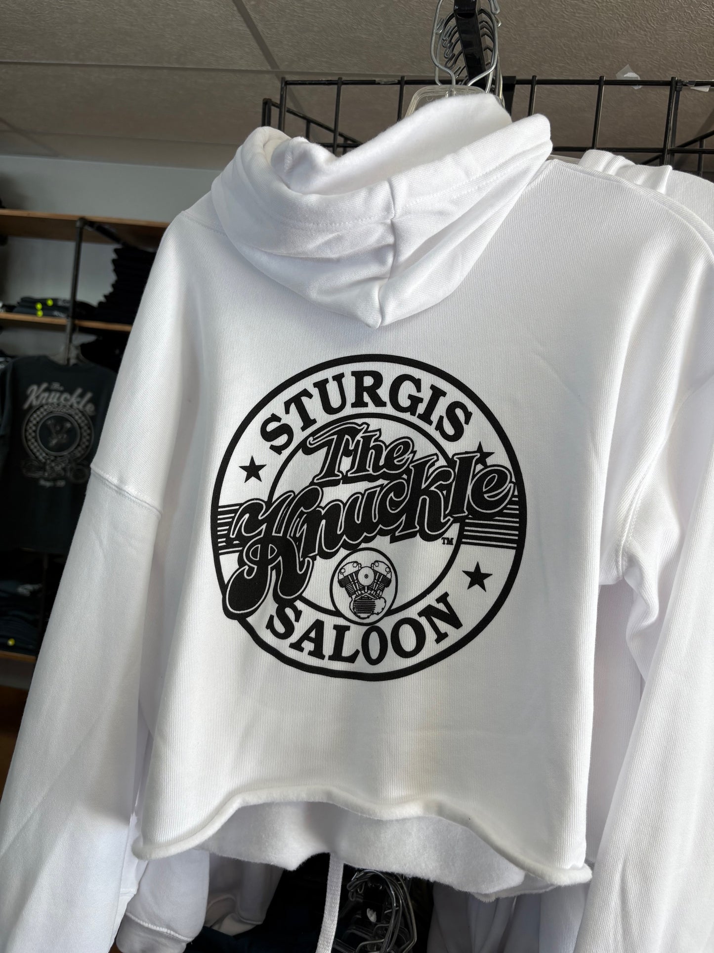 Knuckle Saloon Crop Hoodie